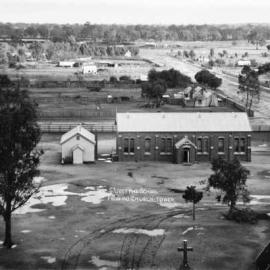 St Joseph’s School and other buildings, viewed from the tower of st Joseph's Church, Benalla.