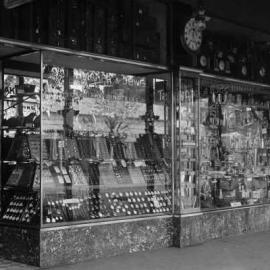 Jewellery and watches on display in G.R. Ledger’s jewellery store, Benalla.