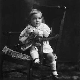 Studio portrait of a young boy - possible family name Silvester.