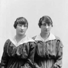 Portrait of two young women.  Family name Dummett.