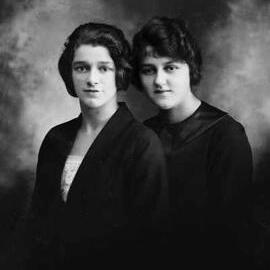 Studio portraits of two unidentified young women.
