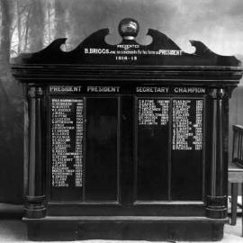 Benalla Bowling Club honour board.