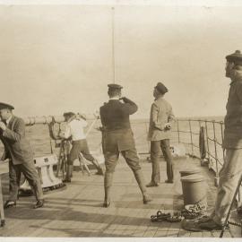 Men on board the 'Meteor'