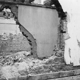 A partly demolished former hotel building in Napier Street, Fitzroy, Melbourne.