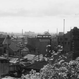 Looking North-east  across Fitzroy, Melbourne,  from number 35 Hanover Street.