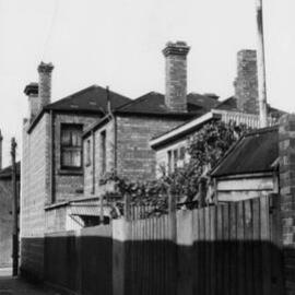 Rear view of dwellings in Hanover Street, Fitzroy, Victoria.