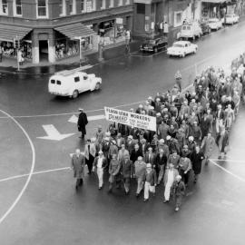 Fluor-Utah workers demonstrating in Lonsdale Street,  Melbourne.