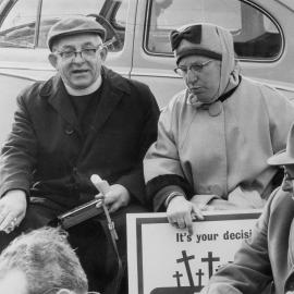 Frank and Marion Hartley at an anti-nuclear rally in Melbourne.