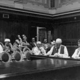 Arthur Calwell speaking at the Trades Hall Council, Melbourne.