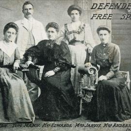 Studio group portrait of  "Defenders of free speech".