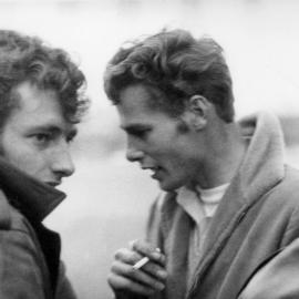 Two young men at an unidentified demonstration in Melbourne.