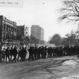 Building workers demonstrating in Spring Street, Melbourne.