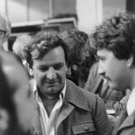 Jack Mundey (Mundy) and others at a function at the Communist Party of Australia offices in Melbourne.