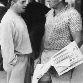 Gus McDonnell (right) and  Bunna Walsh  on the Melbourne waterfront in 1962.