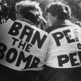 Two women at an ant-nuclear weapons protest.