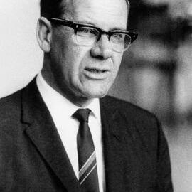 Portrait of Joseph (Joe)  Riordan, Federal Secretary of the Federated Clerks' Union.
