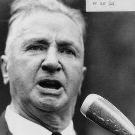 Jim Coull from the Liquor Trades Union speaking at a May Day event in Melbourne.