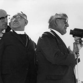 Three demonstators outside Laverton R.A.A.F. base near Melbourne in 1962.
