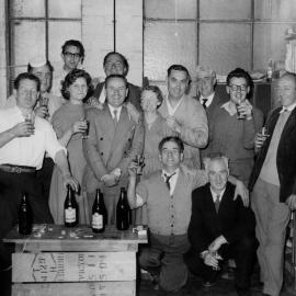Workers at the Communist Party newspaper, the 'Guardian', at a breakup party.