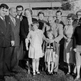 Alan Marshall with Waten and Stark families during a writers' gathering.