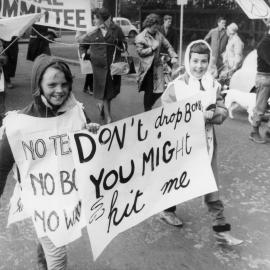 Children participating in an Aldermaston Solidarity Rally in Melbourne in 1963.