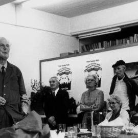 Lloyd Edmonds speaking at Ralph Gibson's 80th birthday party on 23 February 1986.