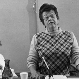 Alice Hughes speaking at the Communist and Labour Movement National Conference in Melbourne in 1980.