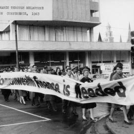 The N.S.W. Teachers' Union protesting in Melbourne in May 1963.