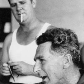 Ted McCormick and Ted Bull at  South Wharf, Melbourne.