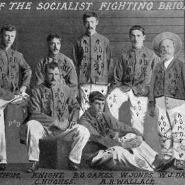 Boys of the Socialist Fighting Brigade in prison uniforms.