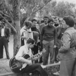 A group of musical performers at Camp Eureka, Yarra Junction, Victoria.