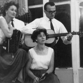 A group of folk musicians at an International Women's Day event in Melbourne.