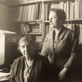 Isabel Cookson in her office in the Pollen Unit at the University of Melbourne 1954