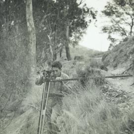Jim Stratton at Survey camp, University of Melbourne, 1939.