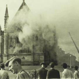 Old Wilson Hall fire, University of Melbourne, 25 January 1952.