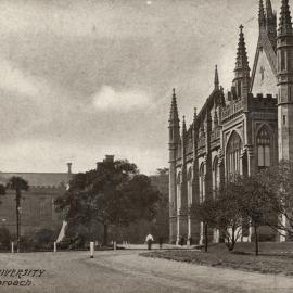 View from north towards Old Wilson Hall, University of Melbourne, circa 1910.