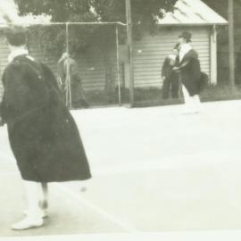 Social tennis match, University of Melbourne, August 1935.