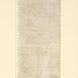 Vellum document signed by the officials of Fredericton, New Brunswick, on the departure of Manners Sutton after seven years as Lietenant Governor of the province