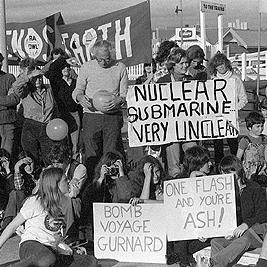 Rally against nuclear submarine, USS "Gurnard".