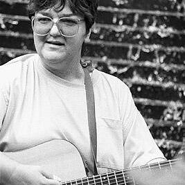 Judy Small at the second Persian Gulf war protest march, 25 January 1991.