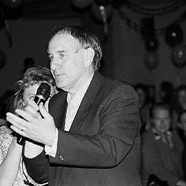 Val Noone at the Anti-Vietnam War Moratorium 20th anniversary, 11th May 1990.