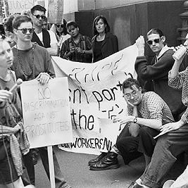 Prostitutes' Collective demonstrates outside the Supreme Court, January 1992.