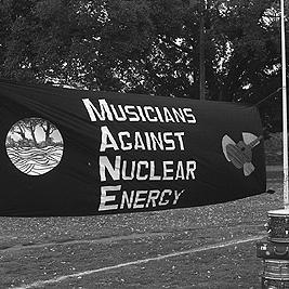 "Musicians Against Nuclear Energy" banner at the Alternative Energy Fair.