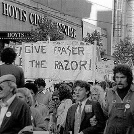 Anti-Fraser government demonstration - banners.