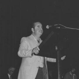George Zangalis at Defend the ABC meeting, Melbourne Town Hall, 23rd November 1976