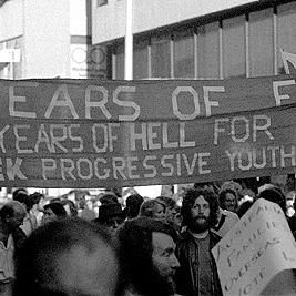 Anti-Fraser government demonstration - banners.