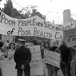 Anti-Fraser protest, Hilton Hotel, 17th August 1978