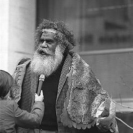 Harry Penrith (Burnum Burnum) at Movement Against Uranium Mining march, 3rd August 1978