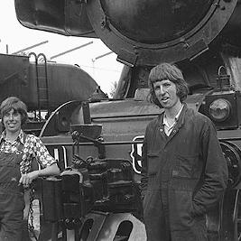 Brant Ellis with restored steam engine