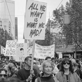 Anti-Kennett Government rally, 1992 - banner.